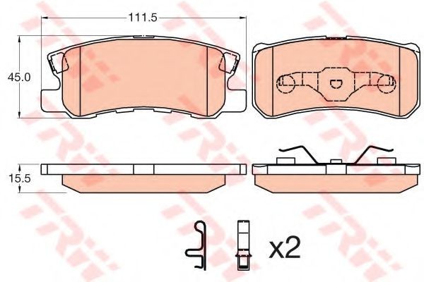 Set placute frana,frana disc MITSUBISHI GRANDIS (NA) (2003 - 2016) TRW GDB3595