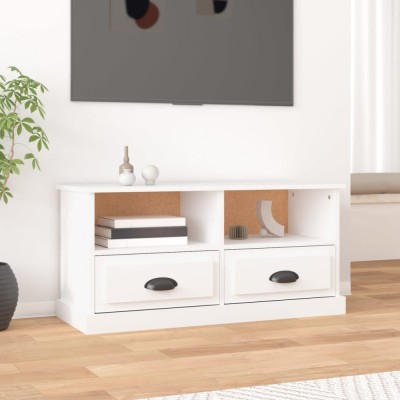 vidaXL Comodă TV, alb, 93x35,5x45 cm, lemn prelucrat foto