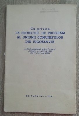 myh 527s - DOCUMENTE COMUNISTE - JUGOSLAVIA - ED 1958 - PIESA DE COLECTIE! foto