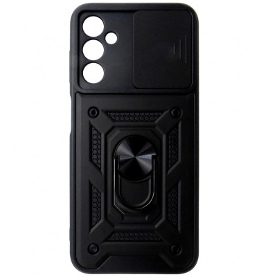 Husa tip capac spate TPU negru, inel si protectie camera, pentru Samsung Galaxy A14 4G, 5G foto