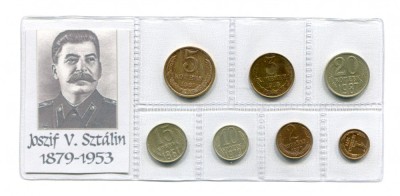 t319 URSS RUSIA COMUNISTA SET MONEDE INFOLIATE CU IOSIF STALIN foto