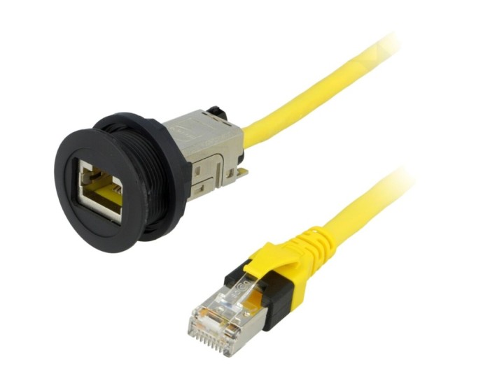 Conector RJ45 IP20, negru