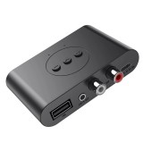 Receptor Transmitator Techstar&reg; MM-2, Bluetooth 5.0, Interfata USB, Iesire RCA, Iesire AUX, Conexiune Multipoint, Negru