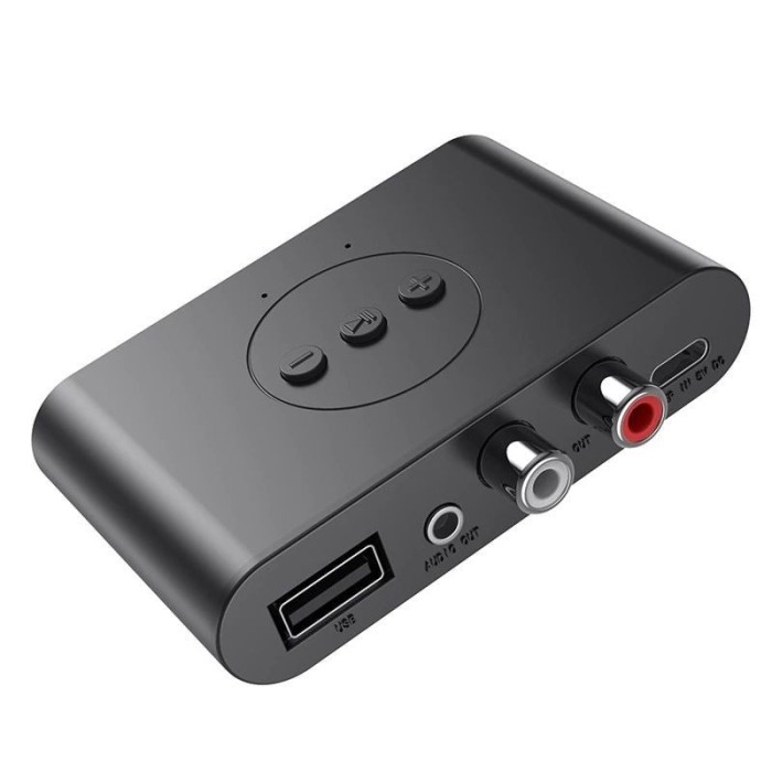Receptor Transmitator Techstar&reg; MM-2, Bluetooth 5.0, Interfata USB, Iesire RCA, Iesire AUX, Conexiune Multipoint, Negru