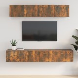 Set dulapuri TV, 5 piese, stejar fumuriu, lemn prelucrat