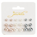 Set Cercei, Language of Jewels, Multicolor, 3 Mărimi, 9 Perechi