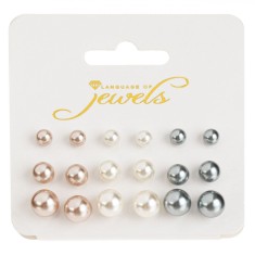 Set Cercei, Language of Jewels, Multicolor, 3 Mărimi, 9 Perechi