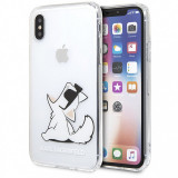 Husa Plastic Karl Lagerfeld Choupette Fun pentru Apple iPhone X / Apple iPhone XS, Transparenta KLHCPXCFNRC