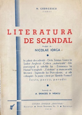 N. Georgescu, Literaratura de Scandal, prefaţă de N.Iorga foto