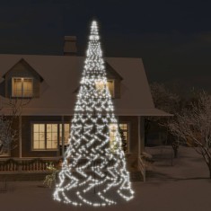 Brad de Crăciun pe catarg, 3000 LED-uri, alb rece, 800 cm foto