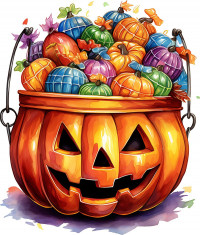 Sticker decorativ, Halloween, Portocaliu, 70 cm, 8495ST-1 foto