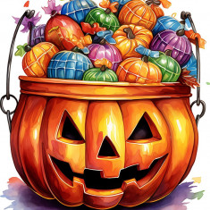 Sticker decorativ, Halloween, Portocaliu, 70 cm, 8495ST-1