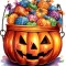 Sticker decorativ, Halloween, Portocaliu, 70 cm, 8495ST-1