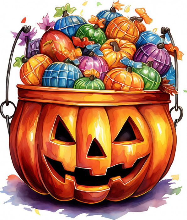 Sticker decorativ, Halloween, Portocaliu, 70 cm, 8495ST-1