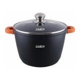 Oala aluminiu turnat cu capac, 24 x 16.5 cm , 6.3 L, Dark Line, Cooking by Heinner