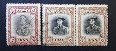 Iran (Persia) 1950 - Set 3 Timbre Definite Bicolore &bdquo;Șahul Mohammad Reza Pahlavi &icirc;n Uniformă Militară de Mareșal și Ținută de Cercetaș / Scout&rdquo; -CLF1