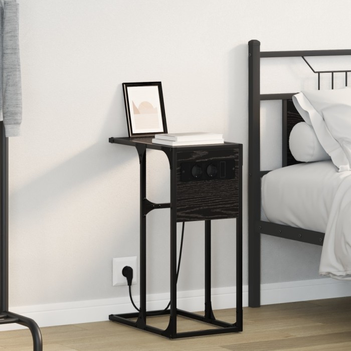 vidaXL Noptieră Stejar negru 41.5 x 26 x 60.5 cm Lemn compozit