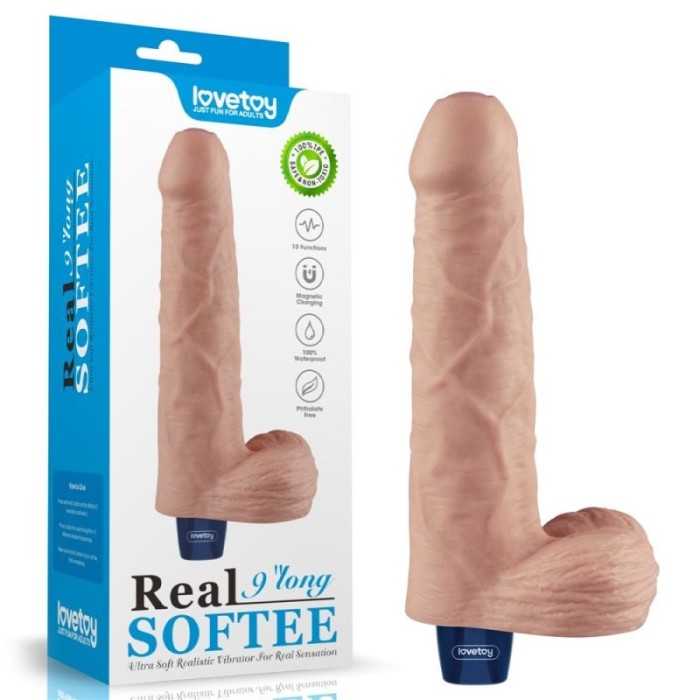 Vibrator realist 9&quot; REAL SOFTEE Rechargeable 22cm