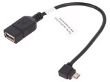 Cablu OTG USB 2.0 USB A la Micro USB unghiular, Digitus