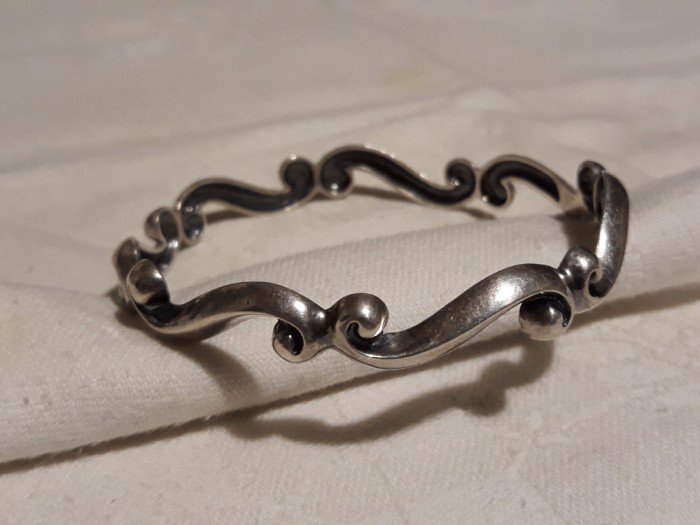 argint BRATARA MASIVA art nouveau 1900 FRANTA splendida UNICA manopera SUPERBA