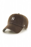 47brand șapcă de baseball din bumbac MLB New York Yankees culoarea maro, cu imprimeu, 47 Brand