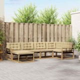 vidaXL Set de canapele de exterior cu pernă 6 pcs Alb și Bej 3388859