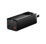 INCARCATOR RETEA Baseus GaN3 Pro Powerstrip, QC 65W, 1xAC, 2xUSB Type-C Output 5V/3A, 2xUSB, include cablu USB Type-C la USB Type-C 100W, 1m, negru &quot;P