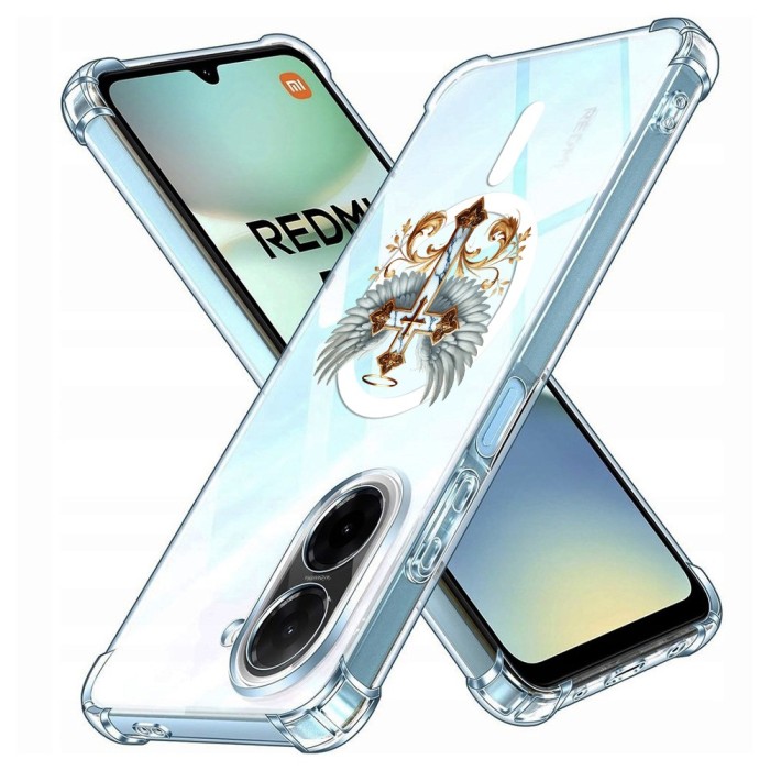 Husa antisoc pentru xiaomi redmi a5 4g (standard) - airbag magsafe, col&Egrave;uri ranforsate - cross white wings