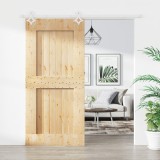 VidaXL Ușă glisantă cu set de feronerie 95x210 cm, lemn masiv de pin