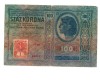 Austro-Ungaria 1912(1919) - 100 korona, cu timbru Cehoslovacia, circulata