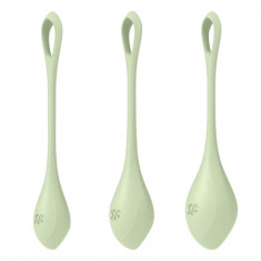 Set Bile Vaginale Kegel Yoni Power 2 Silicon Verde Deschis