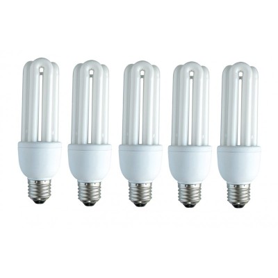 Set 5 Becuri Economice , Forma 3U , Alb , Fasung E27 , Intensitate 6400 K foto