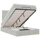 Cumpara ieftin Cadru de pat otoman cu saltele Gri deschis 120x190cm catifea