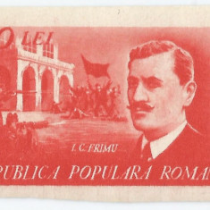 Romania, LP 52a/1949, 30 de la moartea lui I.C. Frimu, nedantelat, MNH