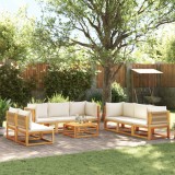 VidaXL Set canapele de grădină cu 9 piese, lemn de salc&acirc;m și fr&acirc;nghie 3278857