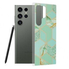 Husa pentru Samsung Galaxy S23 Ultra S918, Techsuit, Marble, Verde