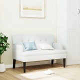 Cumpara ieftin Banchetă cu spătar, alb, 112x65,5x75 cm piele ecologică