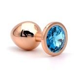 Dop Anal Charm Anal Plug Medium, Rose Gold, Piatra Albastru Deschis, Passion Labs
