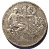 Moneda Argint Cehoslovacia 10 Coroane 1930 VF++XF Argint