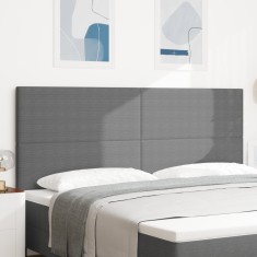 vidaXL Tăblie de pat design simplu, gri deschis, 200 cm catifea raiată foto