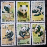 Coreea 1991 Panda, ursuleți Panda, fauna animale serie 6v nestampilata