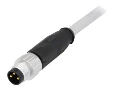 Conector M8 tată 3 pini drept cu cablu 10m PVC HARTING