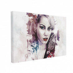 Tablou Canvas Abstract Girl Painted 40 x 60 cm, 100% Poliester foto