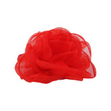 Floare textila din organza pentru haine Crisalida, diametru 8 cm, Trandafir rosu