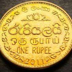 Moneda exotica 1 RUPIE - SRI LANKA, anul 2011 * cod 3570 = A.UNC