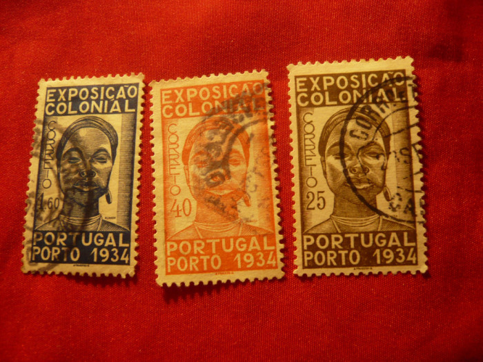 Serie Portugalia 1934 - Expozitia Coloniala , 3 valori stampilate