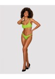Cumpara ieftin Costum de baie 2 piese Obsessive Mexico Beach Verde Corai Roz, Sutien Bustiera, Slip Tanga, Marime S M L