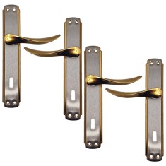 Maner usa cu sild, Elvin, galben saten, pe cheie, 90 mm, 2 seturi / cutie