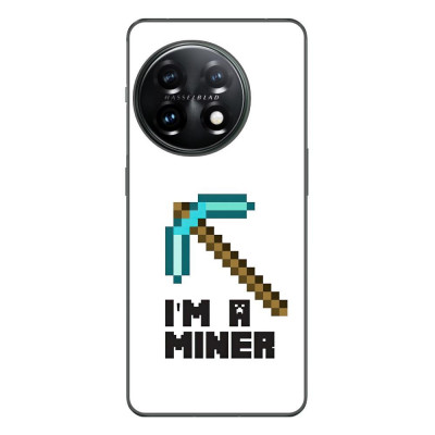 Husa compatibila cu OnePlus 11 Silicon Gel Tpu Model Minecraft Miner foto