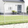 Gard de grădină cu v&acirc;rf tip suliță, alb, 3,4x1 m, oțel